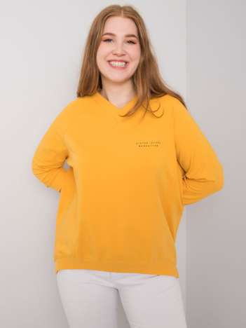 Naenia Yellow Plus Size Cotton Sweatshirt