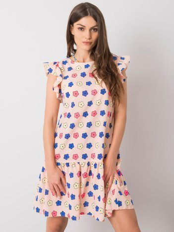 Pale pink dress with ruffle Eria