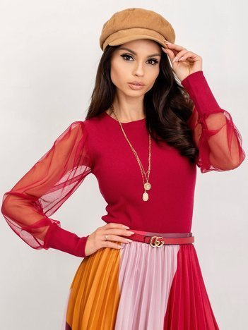 RUE PARIS Burgundy blouse Cynthia