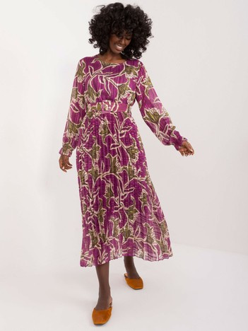 Hurt Purple evening dress with shiny thread.