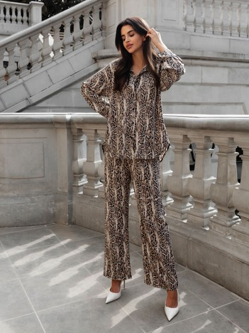 Beige and black patterned casual set Hurt.