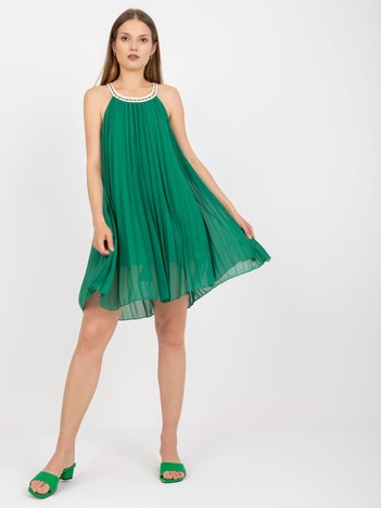 Dark Green One Size Mini Length Dress 