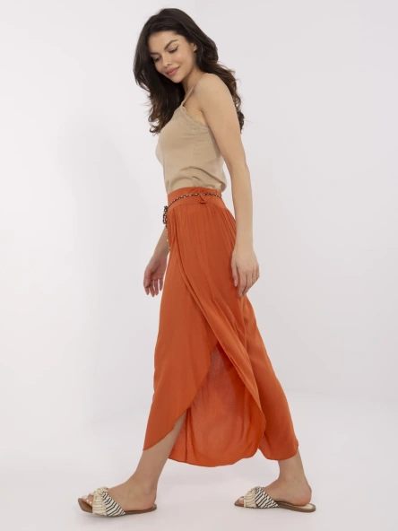 Hurt Dark Orange Summer Pants with Slits OCH BELLA.
