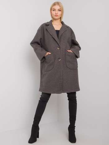 Women's graphite coat with pockets Bedford OCH BELLA
