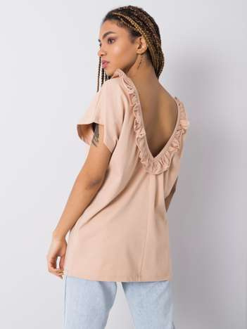 Beige blouse with frills Leanne 