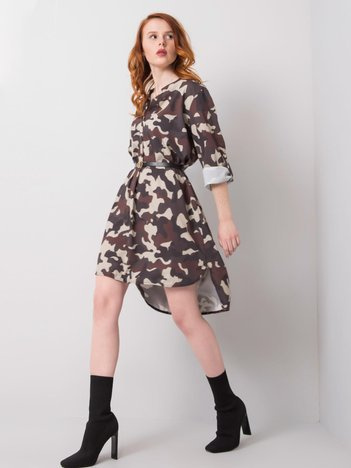 Beige and brown camo dress Blaise