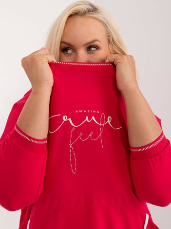 Hurt Red casual plus size blouse with an application.