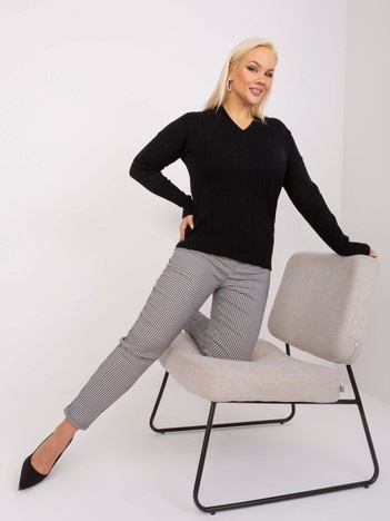 Hurt Black women's plus size sweater with cable knit.