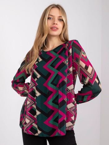 Green/Purple Virginia Casual Blouse