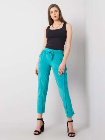 Turquoise velour pants Juanita RUE PARIS