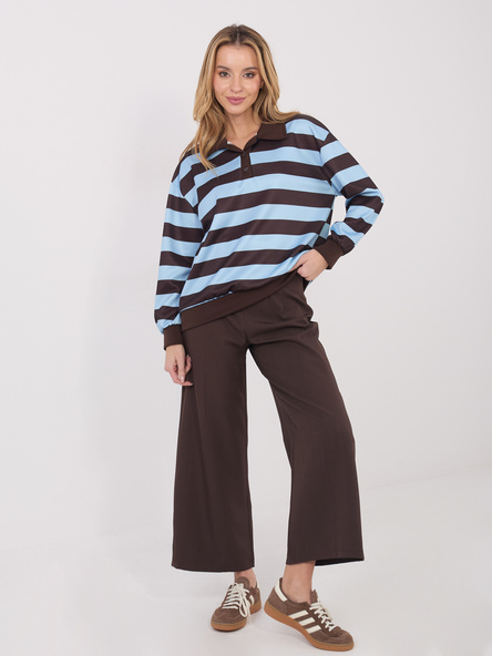 Light blue women's polo sweatshirt.