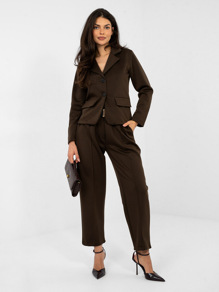 Chocolate sweatpants from the set.