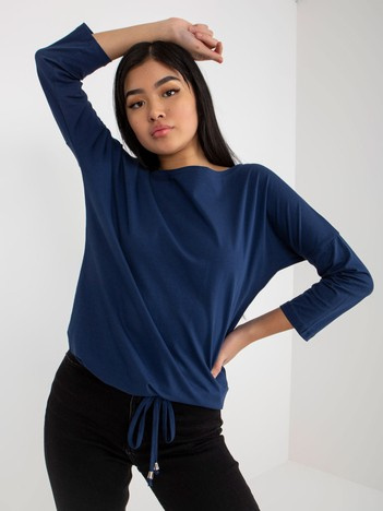 Hurt Navy blue basic everyday blouse made of cotton Fiona.