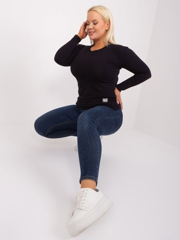 Hurt Black plus size blouse with long sleeves.