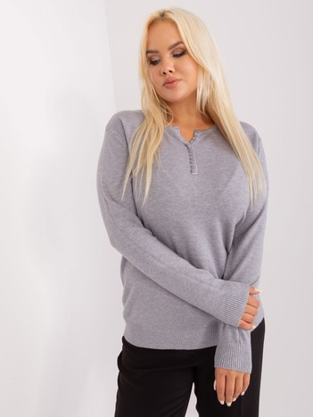 Wholesale Gray Women's Plus Size Sweater with Viscose