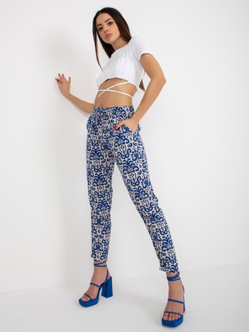 Hurt Dark blue summer pants made of viscose fabric SUBLEVEL.