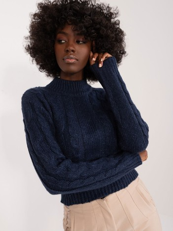 Hurt navy knitted sweater with cable knit MAYFLIES.