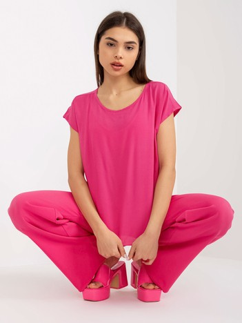 Hurt Dark Pink Short Sleeve Blouse SUBLEVEL