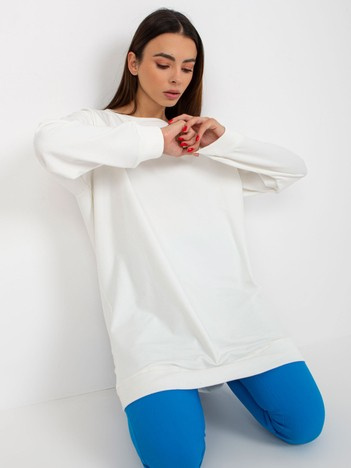 Hurt Ecru loose sweatshirt without a hood with a round neckline.