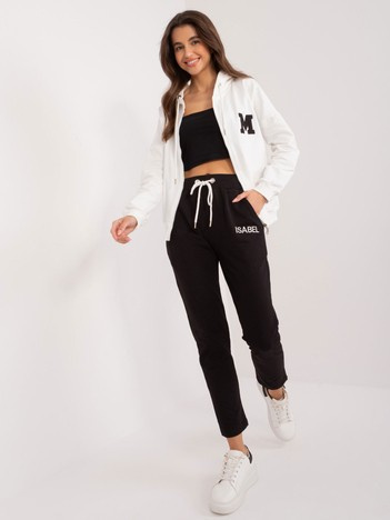 Hurt Ecru-black two-piece women's set with a patch.