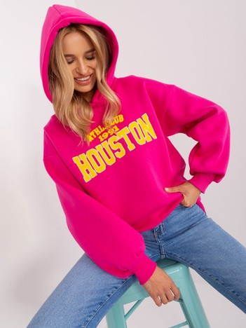 Hurt Fuchsia women's hoodie with a print.