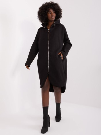 Hurt Black cotton basic sweatshirt with ribbed cuffs.