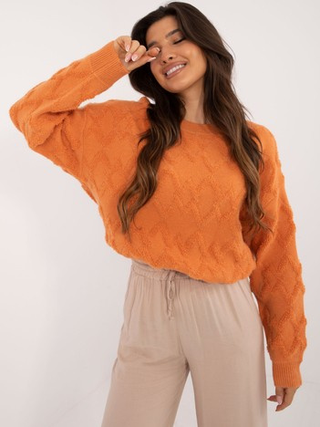 Hurt Orange oversized sweater with a round neckline.
