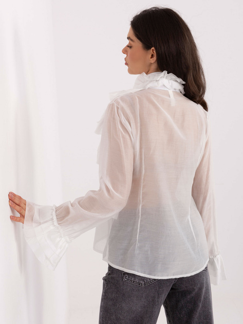 Biała elegancka koszula z kokardą