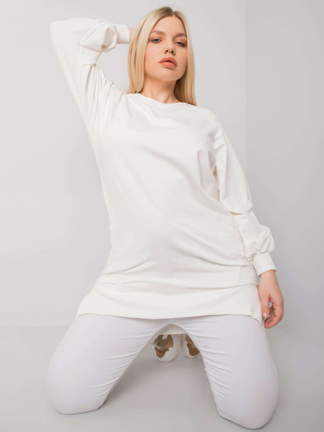 Ecru gładka bluza plus size Toledo