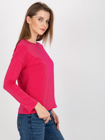 Hurtownia Fuksjowa bawełniana bluzka basic longsleeve