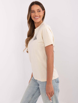 Hurt Jasnobeżowy damski t-shirt z bawełny SUBLEVEL