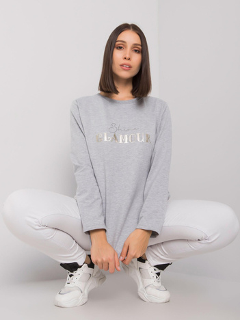 Szara melanżowa tunika plus size z kieszeniami Alexiah