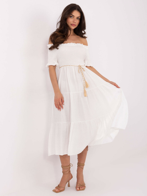 Biała rozkloszowana sukienka hiszpanka