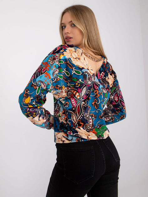 Niebieska bluzka z printami Nicola