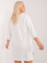 Hurt Ecru dresowa sukienka plus size z rozcięciami