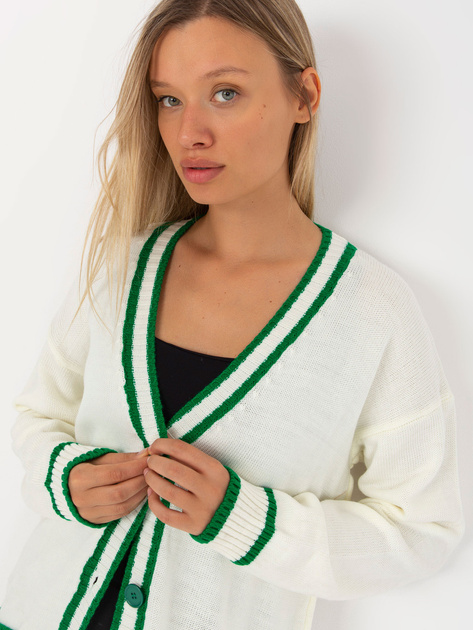 Hurt Ecru damski sweter rozpinany z guzikami RUE PARIS