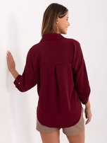 Burgundy elegant shirt with a collar RUE PARIS.