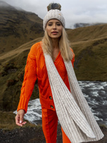 Beżowy komplet zimowy z czapką i szalikiem Rubby RUE PARIS