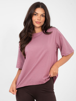 Dunkelrosa T-Shirt mit längerem Rücken RUE PARIS.