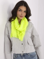 Fluo żółta marszczona chusta z wiskozy