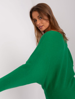 Hurt Zielony damski sweter oversize z wiskozą 