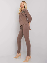 Brązowy komplet bawełniany z aplikacją Jane RUE PARIS