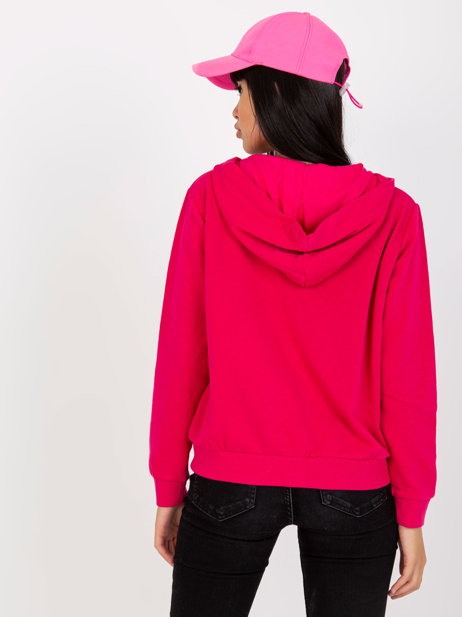 Hurtownia Fuksjowa rozpinana bluza basic z kieszeniami 