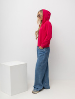 Hurtownia Fuksjowa rozpinana bluza basic z kieszeniami 