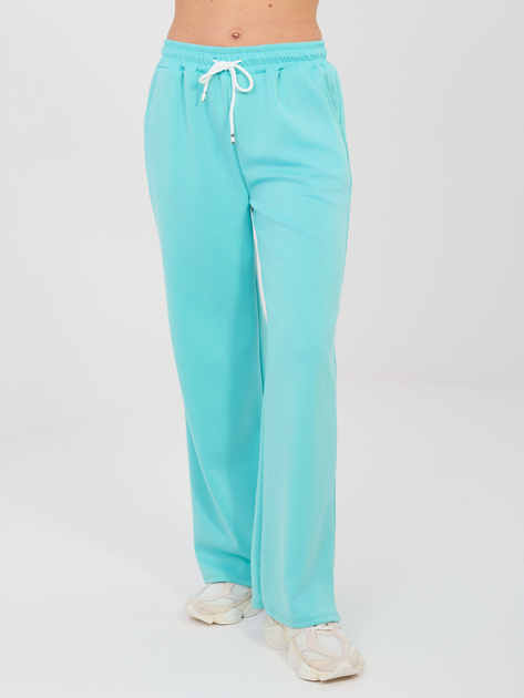 Miętowy dresowy komplet z prostymi spodniami RUE PARIS