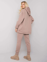 Dark beige two-piece sweatshirt set Lucia
