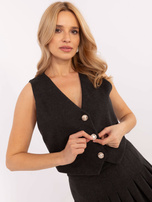 Hurt Ciemnoszara elegancka kamizelka od kompletu