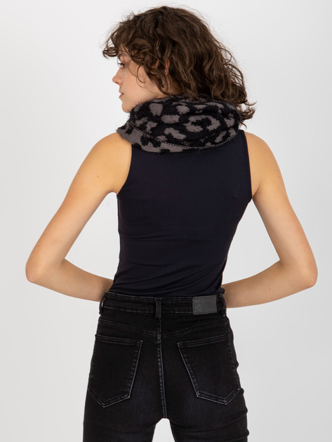 Hurtownia Czarno-ciemnoszary zimowy komin we wzory