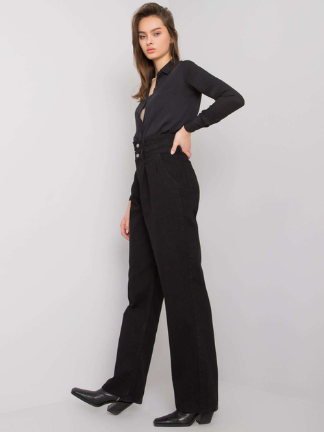 Czarne szerokie jeansy z wysokim stanem Shelburne