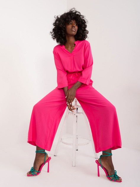 Hurt Fuksjowe letnie spodnie damskie wide leg SUBLEVEL